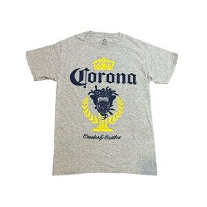 Corona Crooks & Castles Men’s Gray Short Sleeve T-shirt Medium‎ Beer Drinking